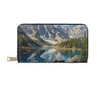 vnbbma Rocky Mountains Print Long Wallet - Stylish PU Leather Wallet with 12 Card Slots & Zip Coin Pocket for Daily Use, Travel & Gifting