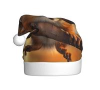 vnbbma Squirrel Funny Animal Print Christmas Hats for Adults, Soft Plush with Fluffy Trim, Lightweight Warm for Xmas Eve, New Year's Celebrations or Costume