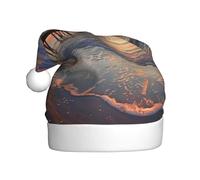 vnbbma sunset at the beach bridge Print Christmas Hats for Adults, Soft Plush with Fluffy Trim, Lightweight Warm for Xmas Eve, New Year's Celebrations or Costume