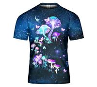 VNBNT Mushroom Shirt Women Men with Unique Design 3D Print Galaxy Funny Mushroom Gifts for Who Lover Nature Cottagecore
