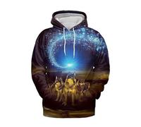 VNBNT Wolf Hoodie For Men Long Sleeve 3D Print Pullover Animal Dark Wolf Hoodies