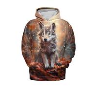 VNBNT Wolf Hoodies For Men 3D Print Three Wolf Moon Adults Wolves Face Hooded Galaxy Sweatshirt Wolf
