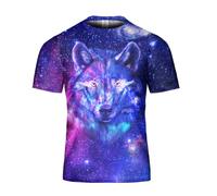 VNBNT Wolf Shirts for Men Women 3D Design Adult Galaxy Wolf Face Cultural Symbol of Indigenous Indian Native American
