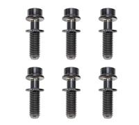 Vnbuimzls 6Pcs Bike Screws Bolts Set, Mountain Bicycle Handlebar Stem Ti Alloy with Washer M5x18mm, Durable Alloy Bolts for Road Bikes Motorcycles, Rust Proof Bi (Black)