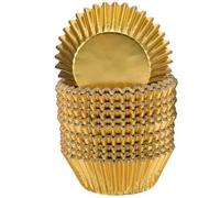 VNDEFUL 200PCS Gold Foil Cupcake Liner Muffin Paper Baking Cups