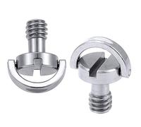 VNDEFUL 2PCS 1/4-inch Camera Screw Stainless Steel Tripod Head Rapid Mounting Plate Screw,One Slot Lengthened Quick Unscrew.