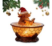 VNDGEOUH Christmas Highland Cow Bubble Bath Lamp, Reading Vintage Decorative Night Light, Ideas Xmas Decor for Adults Home Bedroom Bathroom Tabletop