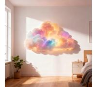 VNDGEOUH DIY USB-Powered Thundercloud LED Light Decor - 3D Big Cloud Lightning Light with Multicolor Effects, 360 Degree Wireless Remote for Bedroom, Gaming, Kids Room(LED800CM)