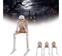 VNDGEOUH Halloween Fireplace Simulation Skull Combination, See/Speak/Hear No Evil Skeleton Statues, Creative Courtyard Atmosphere Decorative Or Home Table Party(Do Not Say)