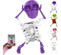 VNDGEOUH Halloween Wind Up Walk Skeleton Clockwork Toy, Creative Stress Reliever, 3D Printed Vintage Desktop Disco Skeletons Figurine, Stress Relief Gift for Adults(Regular C)