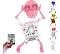 VNDGEOUH Halloween Wind Up Walk Skeleton Clockwork Toy, Creative Stress Reliever, 3D Printed Vintage Desktop Disco Skeletons Figurine, Stress Relief Gift for Adults(Regular B)