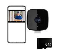 VNDGEOUH Smart 2K Window Security Camera,2K Dome Security Camera for Indoor Use, 3MP Ultra-Clear Picture with Enhanced Color Night Vision, Wireless Stick-On Installation(With 64GB TF card)