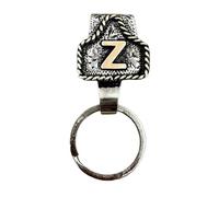 VNDGEOUH Western Cowboy Letter Keychain, Handmade Cow Tag Belt Key Holder Metal A-Z Initial Western Cowboy Keychain A-Z Initial Keychains for Pants Pocket or Belt(Z)