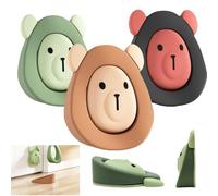 Vndnsy Pack of 3Cartoon Bear Door Stop,Anti-Skid Durable Door Stoppers for Floor,Heavy Duty Rubber Door Wedges Indoors, Non-Slip Door Jammer, Door Wedge Stopper Ideal Homes, Offices Work Shops.