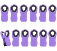 VNDUEEY 12 Pack Bag Clips Magnetic Chip Clips Food Bag Clips for Food Packages, Kitchen Clips with Magnet for Refrigerator, Plastic Bag Clips for Food Storage, Chips Bag and Snack Bag - Purple