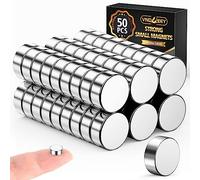 VNDUEEY Pack of 50 Magnets Strong, 8 x 3 mm Magnets, Small, Mini Neodymium Magnet, Ideal for Office, Storage Shelf, Magnetic Wall, Workshop, Research, Crafts, Pin Board, Home, Education, Crafts