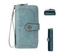 VNDUIFH Beyonddraw Women's Fashion Zipper Wallet, Large Capacity Long Purse, Tri-fold RFID Anti-Theft Wallet, Multiple Card Slots (H)