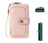 VNDUIFH Beyonddraw Women's Fashion Zipper Wallet, Large Capacity Long Purse, Tri-fold RFID Anti-Theft Wallet, Multiple Card Slots (G)