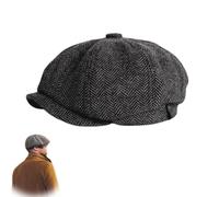 VNDUIFH Men's Retro British Newsboy Cap, Octagonal Beret, Adjustable Size, Grey