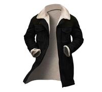 VNDUIFH Mens Vintage Suede Jacket Plush Collar Coats,Vintage Suede Pocket Plush Reversed Collar Mens Outdoor Jacket (4,M)