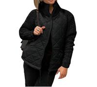 VNDUIFH Women's Knit Patchwork Puffy Jacket,Casual Stand Collar Long Sleeve Zip Jacket,Women’s Winter Cropped Puffer Jacket Coat (2,XL)