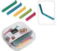 VNEST Food Storage Bag Clips Set 24 Pcs - Reusable Plastic Sealing Clips with Storage Box 3 Sizes Assorted Colors for Sandwiches Coffee & Snack Bags