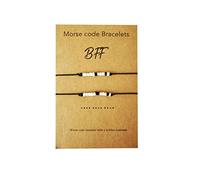 VNEWSCHI 2Pcs BFF Morse Code Dainty Beaded Bracelet with Secret Message for Women Men Lover Jewelry Gifts