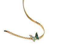 VNEWSCHI Boho Green Butterfly Anklets Bracelets Charms Stainless Steel Welding Gold Chain Anklets Foot Jewelry Birthday Gifts for Women and Girls
