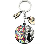 VNEWSCHI Cartoon Figure Lovely Keychains Horror Movie Key Holder Key Ring Gift for Kids Hand Enamel Round Pendant Keychain Bag Car Keyring