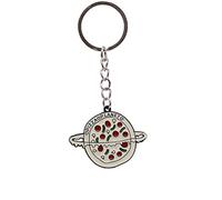 VNEWSCHI Cartoon Pizza Pendant Key Chain Cartoon Planet Modeling Pendant Charm Keychain Metal Pendant Flat Circle Key Ring Gourmet Star Lover Pendant Gift Suitable for Girls Teenagers Children