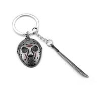 VNEWSCHI Horror Movie Keychain Jason Voorhees Mask Keychain Cosplay Keychain For Women Men Halloween Jewelry Gift