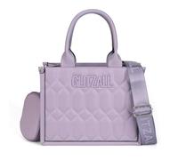 VNFIOEI Quilted Satchel Purse for Women, Top Handle Crossbody Bag with Wide Strap, Medium Handbag with Detachable Pouch, Purple, Medium