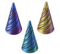 VNHATY 3pcs cone pyramid 3D printed decompression toys, three-dimensional structure fingertip toy push and push two-color splicing, mini pressure-reducing desktop decoration children's adult gift