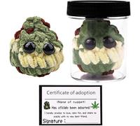 VNHATY Adopt a weed nugget plush toy with a jar and an adoption card, adopt me, cute weed plush toy suitable for boys and girls