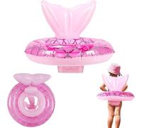 VNHATY Family swimming float inflatable pink mermaid pool sswimming float with inflatable seat and handle suitable for training in summer