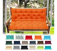 VNHGNHG Porch Swing Cushions, 2-3 Seater Waterproof Porch Bench Cushions with Ties and Backrest, Thicken 4" Bench Swing Cushions for Outdoor Furniture Patio