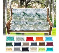 VNHGNHG Porch Swing Cushions, 2-3 Seater Waterproof Porch Bench Cushions with Ties and Backrest, Thicken 4" Bench Swing Cushions for Outdoor Furniture Patio