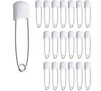 VNIDJGB 20 Pcs Nappy Pins,2.2 Inch Stainless Steel Nappy Pins Safety Lock,Durable Hold Locking Safety Pin for Clothes,Head Fasteners Pin for Prefold Nappies,Terry Squares,Diaper Clothes