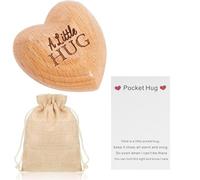 VNIDJGB 3 Pcs Pocket Hugs, Portable Wooden Heart Ornaments and Storage Bag, Lightweight Drawstring Storage Bag and Encouraging Card, Pocket Hugs for Friends, Friends, Couples, During