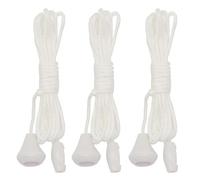 VNIDJGB 3 Pcs Pull Cord Light Switch Bathroom,Durable Nylon Bathroom Pull Cord Ceiling Switch,White Switches Replacement,Nylon Standby for Shower,Bedroom,Ceiling Switches(1.5m)