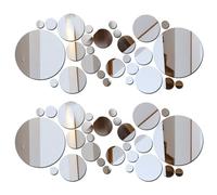 VNIDJGB 32 Pcs Mirror Wall Stickers,Various Round Mirror Sheets for Walls,DIY Self Adhesive Circle Mirrors,Round Acrylic Decorative Stickers Mirrors for LivingRoom Office Decorative Scenes