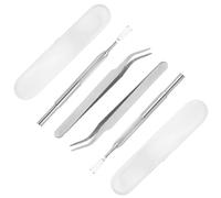 VNIDJGB 4 Pcs Tick Remover Tools for Dogs,Professional Tick Removal Tool,Stainless Steel Ticks Remover Complete Tool Kit,With Ticks Removal Tweezers & Sharp Rake and Box,for Humans,Cats & Dogs.