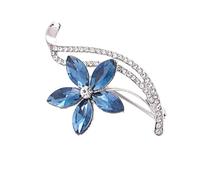 VNIDJGB Brooches Pins for Women,Forget Me Not Flower Brooch,Vintage Female Rhinestone Brooch,Blue Flower Jewellery Crystal,for Girls Ladies Valentine's Day Anniversary Holiday(Blue)