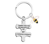 VNIDJGB Thank You Keyring,Alloykeyring Nucklaces Thank You Teacher Keyring,Bee Next Chapter Teacher Leaving Gifts,Colleagues Remembrance Keychain Decoration,for Retirment,Appreciation
