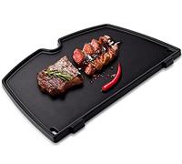 Vnierxful 6558 Cast Iron Grill Plate for Weber Q100, Q120, Q1000, Q1200, Q140, Q1400 Series Gas Grill Models, 32x22 cm Frying Pan Grill Griddle Plate for Weber Gas Grill Grill Grill Replacement Parts