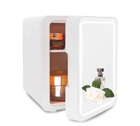 VNIMTI Mini Fridges 4L/6 Cans, Portable Skincare Fridge with Mirror, Small Fridge for Bedrooms, Cooler & Warmer Refrigerator for Car, Drinks, Beauty, Table Top, Office, Travel (4L- Pure White)