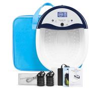 VnioLife Ionic Foot Bath Detox Machine, LED Display Foot Detox Spa with Heated Belt, Wrist Strap, Arrays, Liners (Portable Handbag)