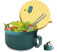 VniYors Ramen Bowl Set, Stainless Steel Ramen Bowl, Japanese Soup Bowl, 1200 ml Ramen Bowl with Lid, Traditional Japanese Tableware