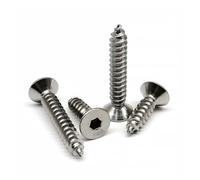 VNJUGF 10/50pcs M2 M2.3 M2.6 M3 M4 M5 M6 A2 304 Stainless Steel Allen Hexagon Hex Socket Flat Countersunk Head Tapping Wood Screw wanglan(18mm,50pcs M3)