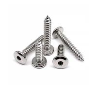 VNJUGF 10/50pcs M2 M2.3 M2.6 M3 M4 M5 M6 A2-70 304 Stainless Steel Allen Hexagon Socket Flat Big Head Tapping Wood Screw wanglan(14mm,10pcs M4)